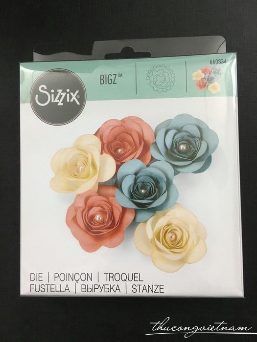 660834-Khuôn cắt Sizzix Bigz Die Love Birds 3-D Rose 